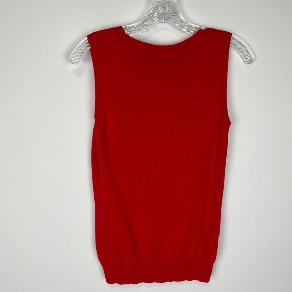 C by Bloomingdales Red Cashmere Cardigan Shell Sweater Set 2 Piece size Small - Picture 10 of 13